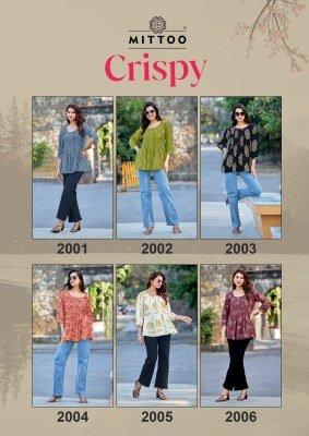 Mittoo Crispy Rayon Printed Short Top kurtis catalogs