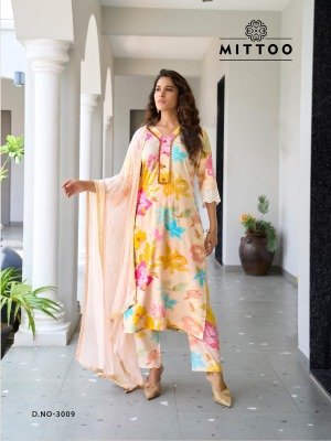 Mittoo Disney Vol 2 Rayon Printed Top with Handwork And Rayon Printed Bottom with Naznin Dupatta Wholesale kurtis catalogs