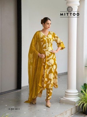 Mittoo Disney Vol 2 Rayon Printed Top with Handwork And Rayon Printed Bottom with Naznin Dupatta Wholesale kurtis catalogs