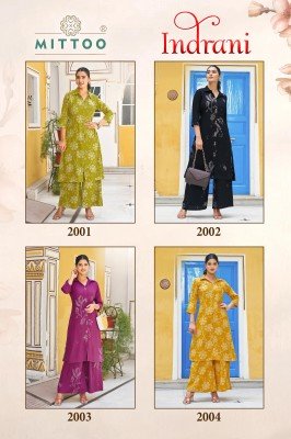 Mittoo Indrani Designer Printed Rayon Top Bottom Wholesale kurtis catalogs