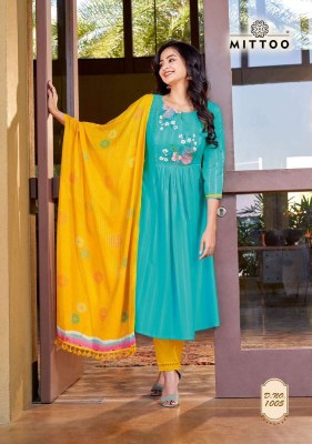 Mittoo Kiara Rayon waving Kurti pant with georgette dupatta set Kurti catalogue wholesale  kurtis catalogs