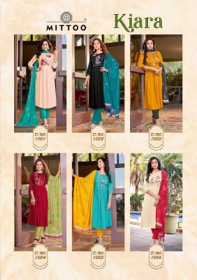 Mittoo Kiara Rayon waving Kurti pant with georgette dupatta set Kurti catalogue wholesale  kurtis catalogs