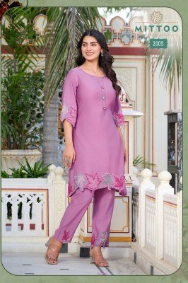 Mittoo Krivaa Designer Viscose Weaving Co Ord Set with Thread And Handwork Wholesale co ord set catalogs