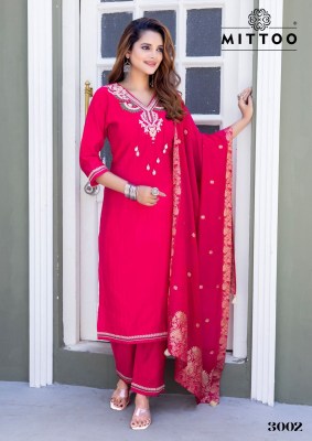 Mittoo Mansa Exclusive Viscose Handwork Kurti with Pant and Muslin Jacquard Dupatta Wholesale kurtis catalogs