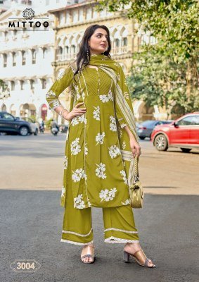 Mittoo Manvari Rayon Kurti Pant Set with Printed Dupatta (S–3XL) kurti pant with dupatta Catalogs