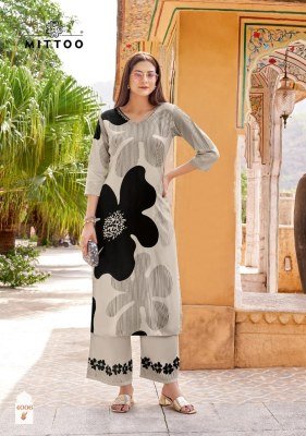 Mittoo Naisha Women   s Rayon Printed Kurti and Pants Set with Hand Embroidery Wholesale kurtis catalogs