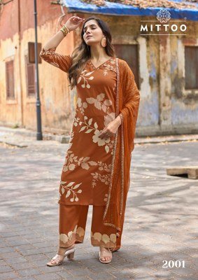 Mittoo Natasha Rayon Print Kurti Pant with Nazmin Chiffon Dupatta kurti pant with dupatta Catalogs