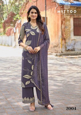 Mittoo Natasha Rayon Print Kurti Pant with Nazmin Chiffon Dupatta kurti pant with dupatta Catalogs