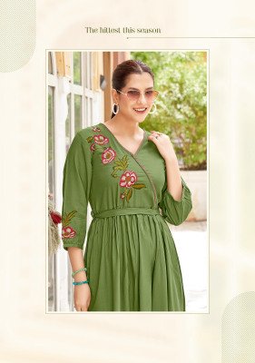 Mittoo Nora  Designer Heavy Rayon Kurti with Thread And Hand Embroidery Wholesale kurtis catalogs