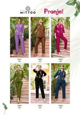 Mittoo Pranjal Viscose Kurti Catalogs Top And Bottom Set Weaving And Handwork Elegance Wholesale kurtis catalogs