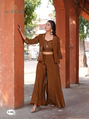 Mittoo Ruksat Mul Chanderi 3 Piece Kurti Koti Set with Bottom Indo Western