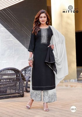 Mittoo Saara vol 2 Heavy rayon Kurti dupatta and palazzo set Kurti catalogue wholesaler  kurtis catalogs
