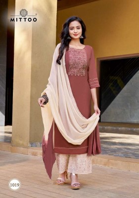 Mittoo Saara vol 2 Heavy rayon Kurti dupatta and palazzo set Kurti catalogue wholesaler  kurtis catalogs