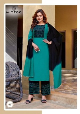 Mittoo Saara vol 2 Heavy rayon Kurti dupatta and palazzo set Kurti catalogue wholesaler  kurtis catalogs