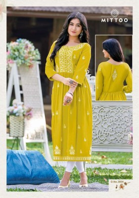 Mittoo Satrangi Heavy Rayon Cotton Thread Work wholesale Kurti catalogue  kurtis catalogs