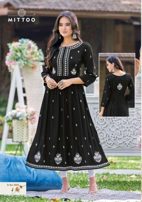 Mittoo Satrangi Heavy Rayon Cotton Thread Work wholesale Kurti catalogue  kurtis catalogs