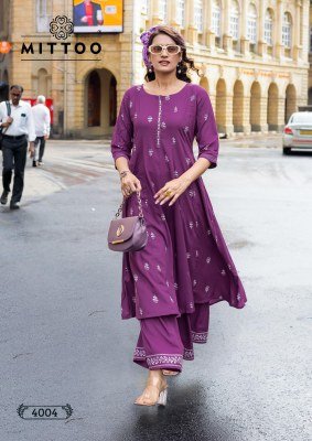 Mittoo Toral Premium Rayon Printed Top with Pocket and Handwork Bottom Whoolesale kurtis catalogs