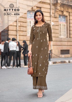 Mittoo Toral Vol 2  Rayon Print Set with Handwork co ord set catalogs