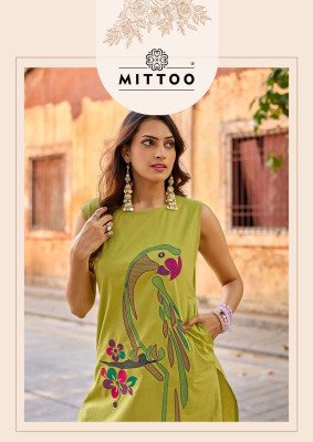 Mittoo Udaan Dhabu Cotton Thread & Khatli Work Kurti Pant Set kurtis catalogs