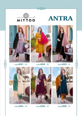 Mittoo by Antra reyon wrinkle designer readymade suit catalogue at wholesale price readymade suit catalogs