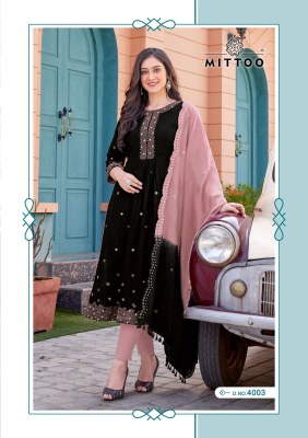 Mittoo by Antra reyon wrinkle designer readymade suit catalogue at wholesale price readymade suit catalogs