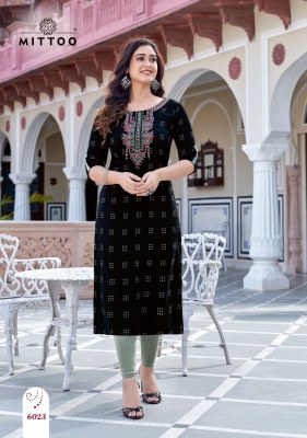 Mittoo by Bandhan vol 4 reyon printed hand embroidered kurti catalogue at wholesale price  kurtis catalogs