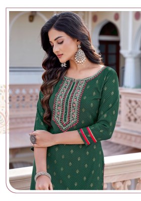 Mittoo by Bandhan vol 4 reyon printed hand embroidered kurti catalogue at wholesale price  kurtis catalogs
