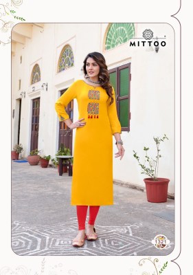 Mittoo by Palak vol 37 heavy rayon embroidered fancy kurti catalogue at low rate kurtis catalogs