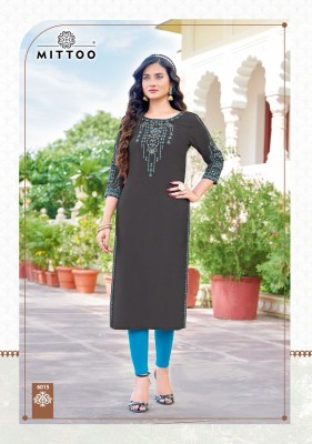 Mittoo by Rihana vol 3 heavy reyon printed handwork kurti catalogue at low rate kurtis catalogs