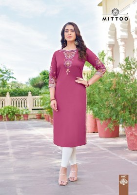 Mittoo by Rihana vol 3 heavy reyon printed handwork kurti catalogue at low rate kurtis catalogs