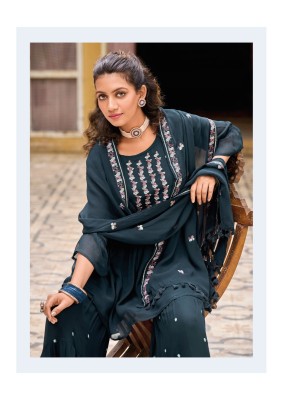 Mittoo by Sajda pure georgette handwork embroidered fancy sharara suit catalogue at low rate fancy sharara suit Catalogs