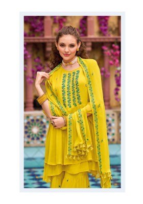 Mittoo by Sajda pure georgette handwork embroidered fancy sharara suit catalogue at low rate fancy sharara suit Catalogs