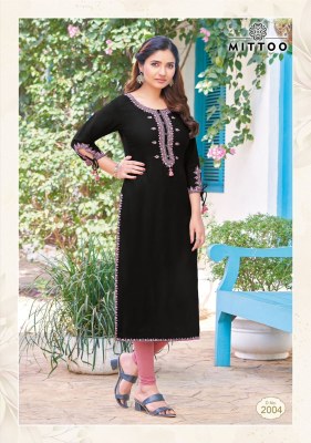 Mittoo by Styli heavy reyon embroidered kurti catalogue at affordable rate kurtis catalogs