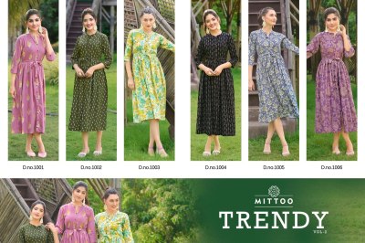 Mittoo by Trendy vol 2 fancy reyon printed tunic style kurti catalogue at low rate kurtis catalogs