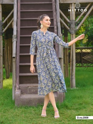 Mittoo by Trendy vol 2 fancy reyon printed tunic style kurti catalogue at low rate kurtis catalogs