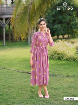 Mittoo by Trendy vol 2 fancy reyon printed tunic style kurti catalogue at low rate kurtis catalogs