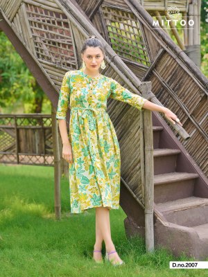 Mittoo by Trendy vol 2 fancy reyon printed tunic style kurti catalogue at low rate kurtis catalogs