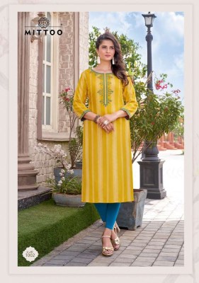 Mittoo presents Chand rayon weaving embroidery work Kurti wholesaler price in India  kurtis catalogs
