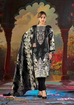 Mizaj Jazmin Vol 5 Soft Cotton Embroidered Kurti Pant Set with Dupatta (M–4XL) Karachi suits catalogs
