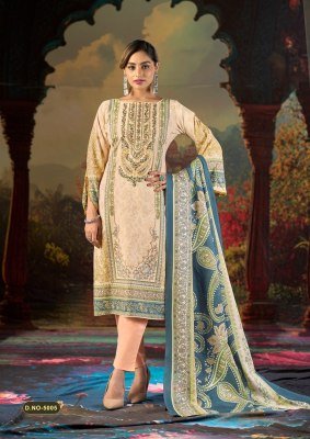 Mizaj Jazmin Vol 5 Soft Cotton Embroidered Kurti Pant Set with Dupatta (M–4XL) Karachi suits catalogs