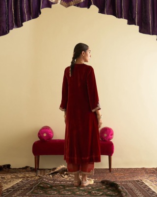 Mohini velvet A product by Afsana heavy top velvet  beautiful embroidered sequence  readymade suit catalogs