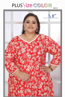Moksh International Plus Size Color Vol 2 Premium Rayon Export Quality Long Kurti Wholesale  wholesale catalogs