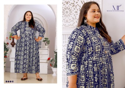 Moksh International by Big Size Vol 2 Premium Riyon export quality Long Kurti  catalog at wholesale price Amavi