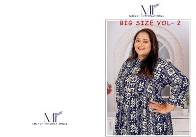 Moksh International by Big Size Vol 2 Premium Riyon export quality Long Kurti  catalog at wholesale price kurtis catalogs