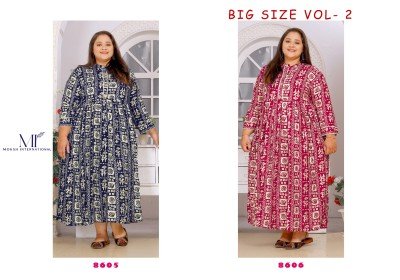 Moksh International by Big Size Vol 2 Premium Riyon export quality Long Kurti  catalog at wholesale price kurtis catalogs