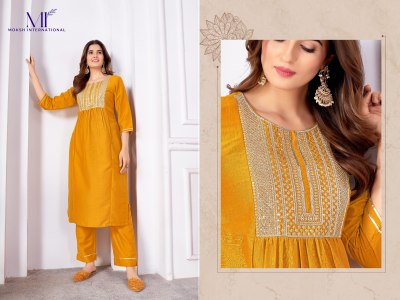 Moksh international by Rangoli vol 1 heavy embroidered kurti pant and dupatta catalogue at wholesale price readymade suit catalogs
