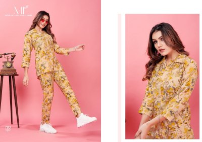 Moksh international by queen premium reyon export quality co ord set at wholesale price  Amavi
