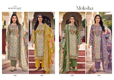 Moksha by Mumtaz Arts Pure Jam Satin Digital printed  unstitched suit catalogue at affordable rate dress material catalogs