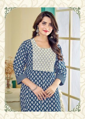 Monalisa 2 heavy reyon gold print embroidered neck kurti catalogue at affordble rate kurtis catalogs