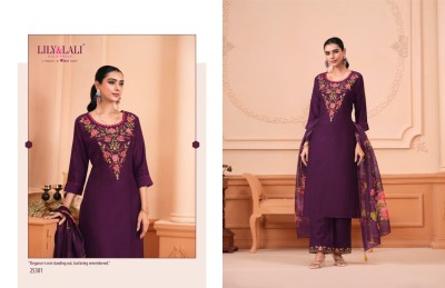 Monalisa vol 6 by Lily and lali Fancy Embroidered Work  Kurti Pant  with Dupatta catalogue at low price readymade suit catalogs